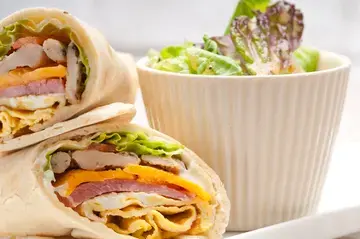 egg vegetable and cheese wrap