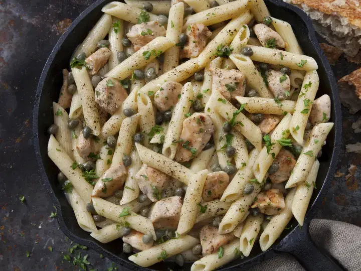 Chicken Alfredo Pasta in a Skillet